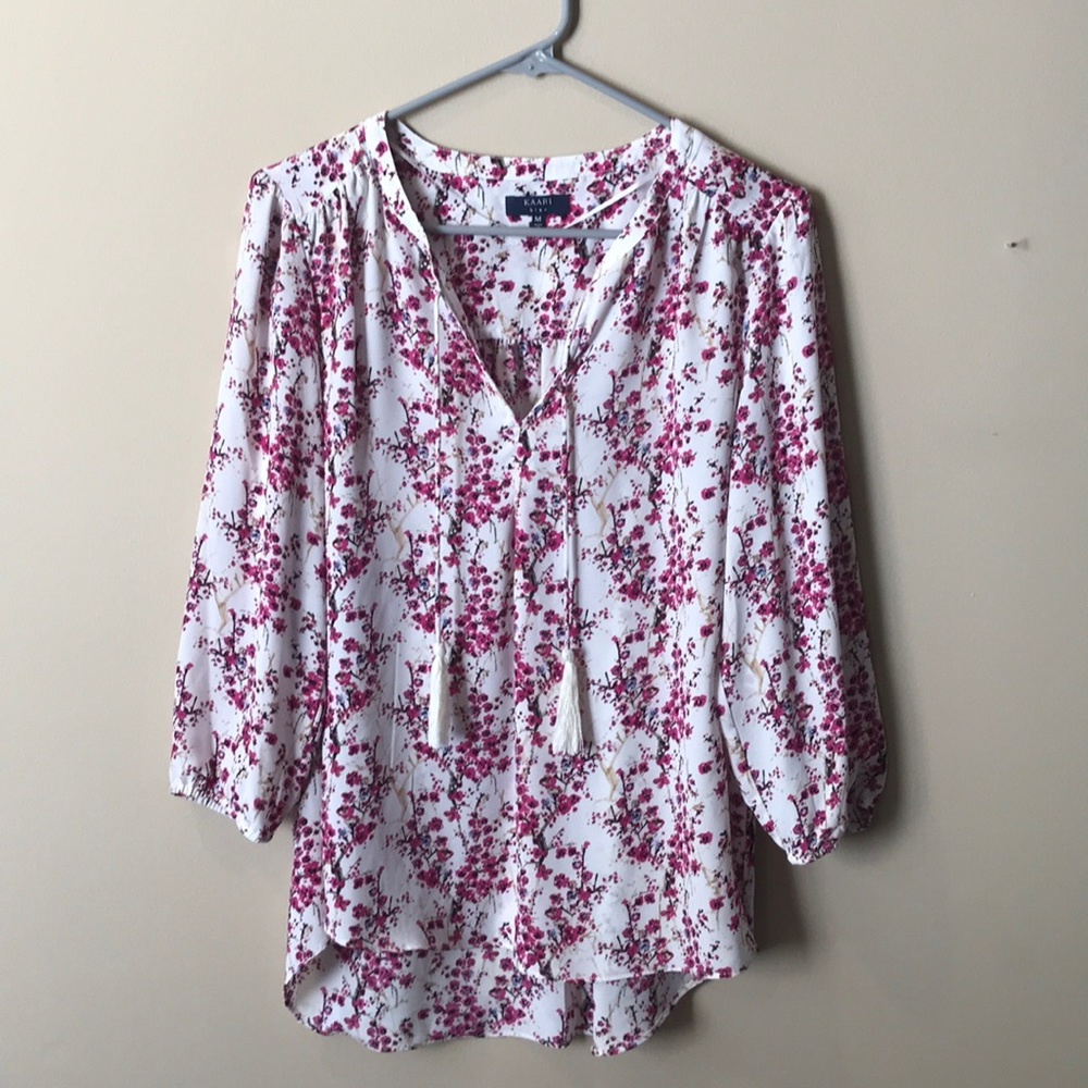 Beautiful Floral Kaari Blue Blouse